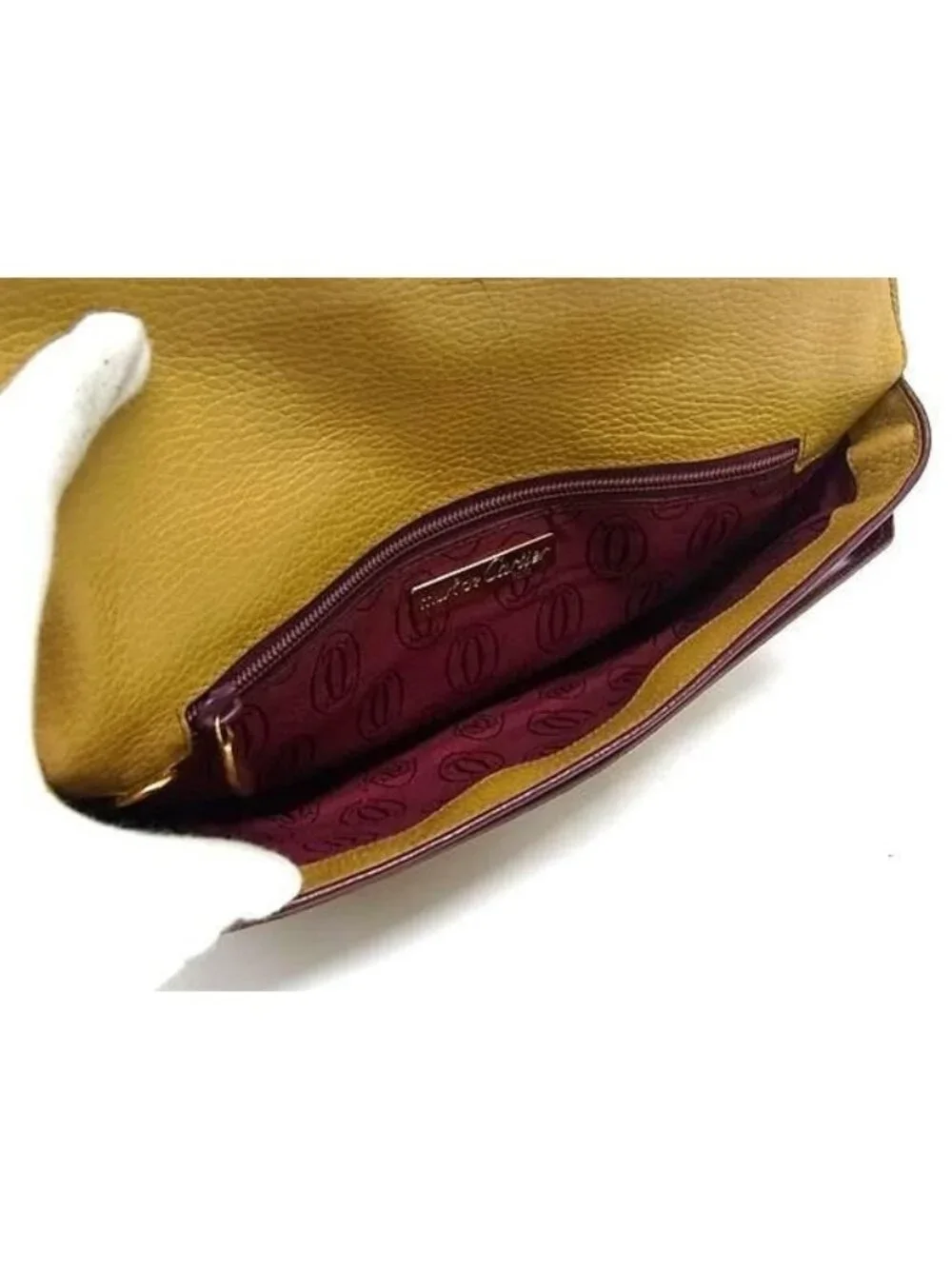 Cartier Clutch Must Line Trinity Mustard Leather Second Gold